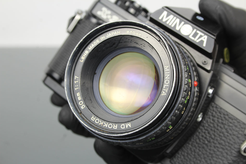 Minolta X-300 + MD Rokkor 50mm 1:1.7 55mm objektiv