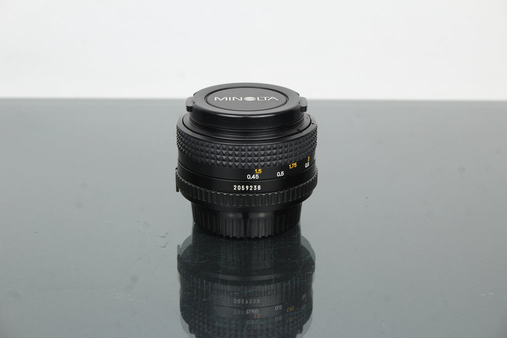 Minolta MD 50mm 1:2 49mm objektiv (MD montáž)