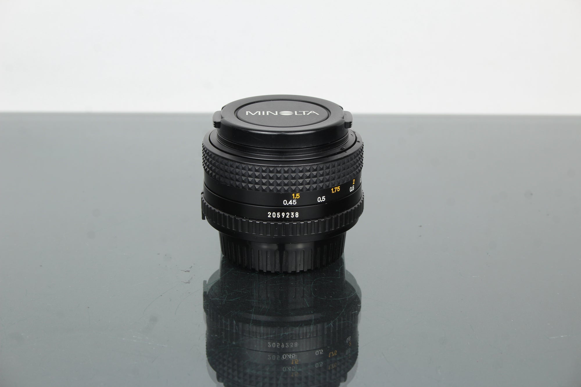 Minolta MD 50mm 1:2 49mm objektiv (MD montáž)
