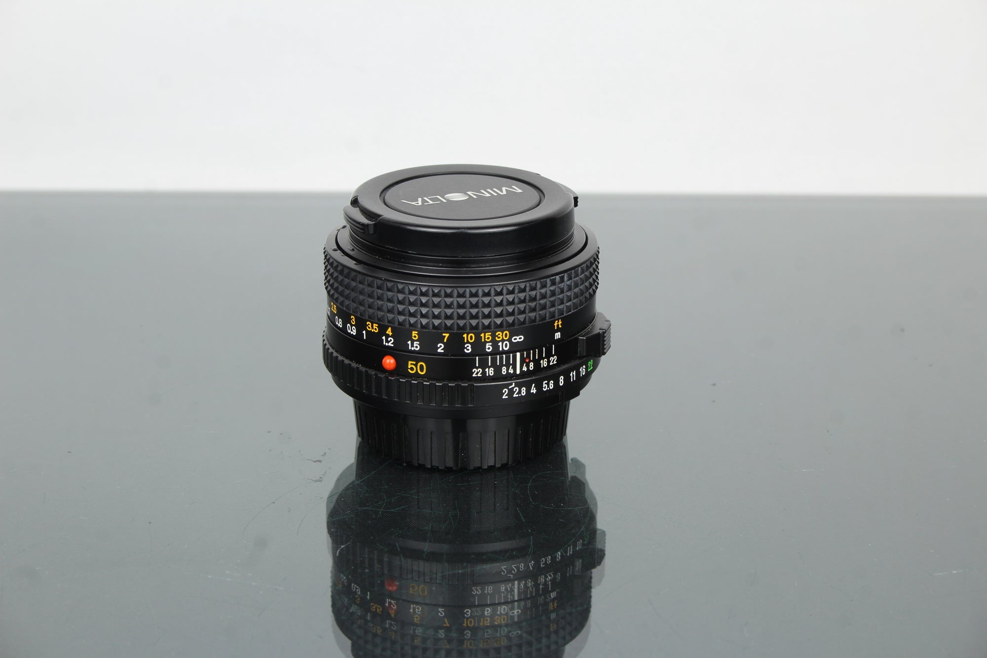 Minolta MD 50mm 1:2 49mm objektiv (MD montáž)