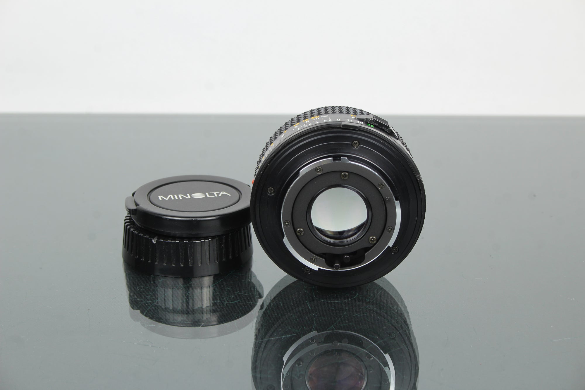 Minolta MD 50mm 1:2 49mm objektiv (MD montáž)