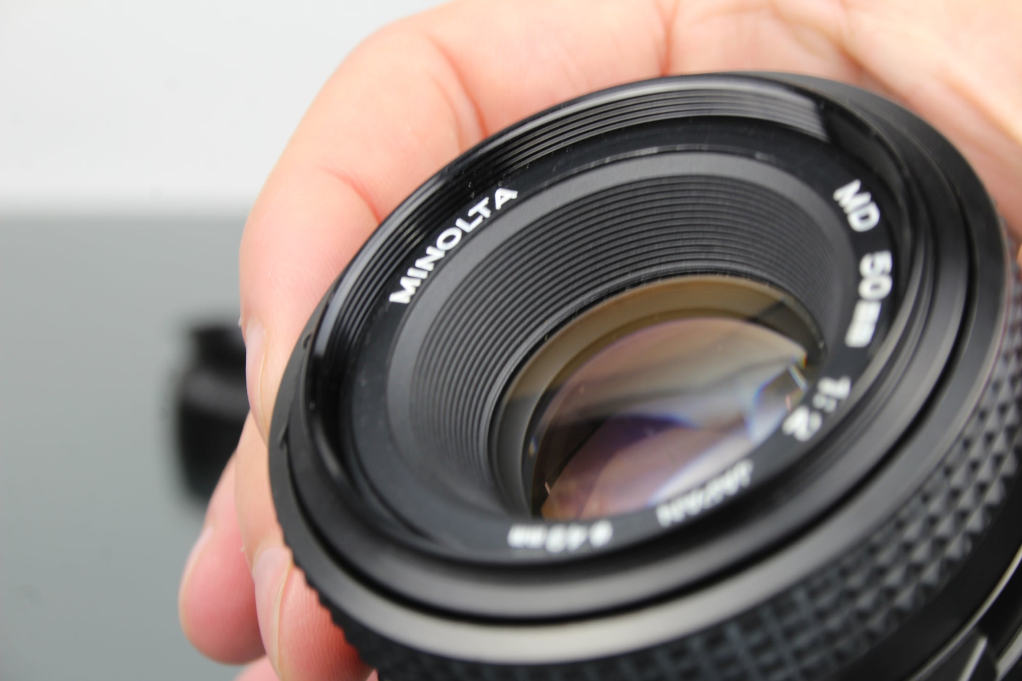 Minolta MD 50mm 1:2 49mm objektiv (MD montáž)